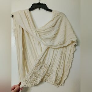 Apt 9 Cream Infinity Scarf with Lacey Insert